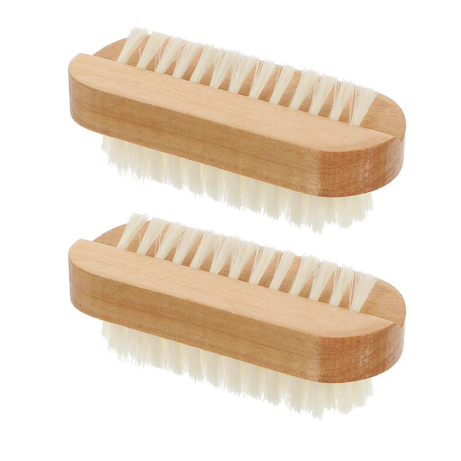 

2Pcs Nail Brush Fingernail Scrub Brushes PP Lotus Wood Easy Hold Effective Grease Paint Stain Removal Nail Brush