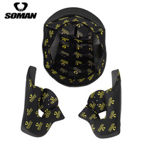 Motorcycle Helmet Lining for SOMAN SM955-S/SM965/SMX8 Helmet Removable Washable Inner Pad Ear Protectors Lining Three-piece Set