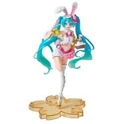 Pink rabbit Anime Hatsune Miku Figure Virtual Singer Manga Statue Figurines Model Toys Computer Desk Cake Decoration Gift
