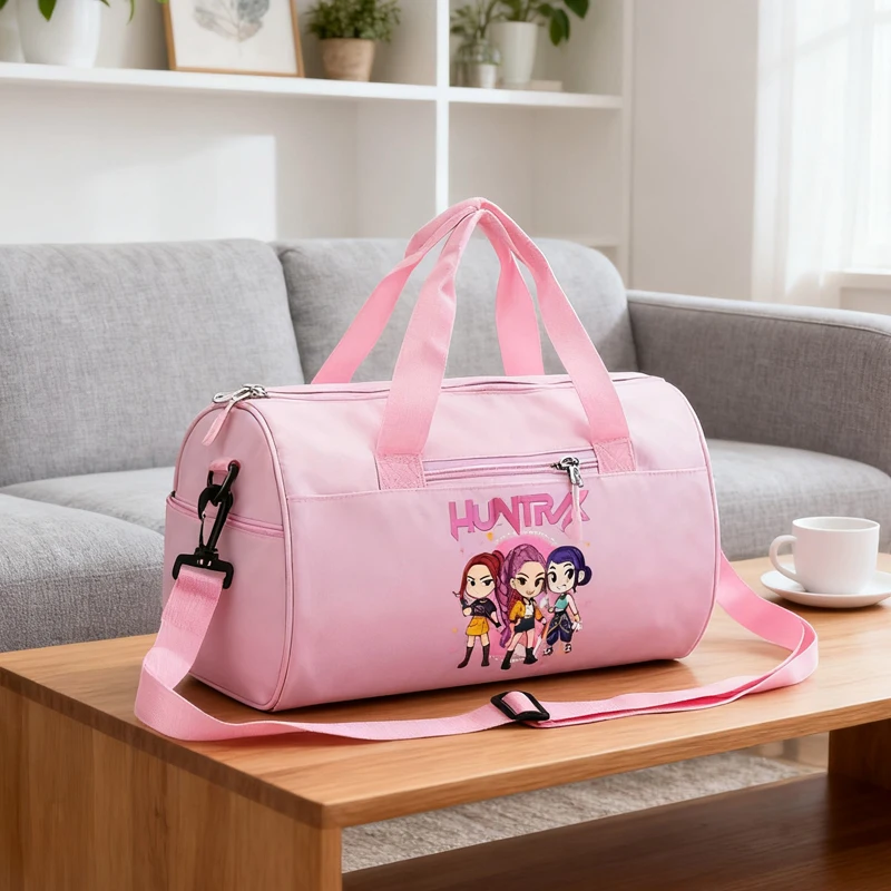 

KPop Demon Hunters Luggage Bag Large Capacity Portable Shoulder Bag Cartoon Anime Pattern Crossbody Bag Children's Birthday Gift