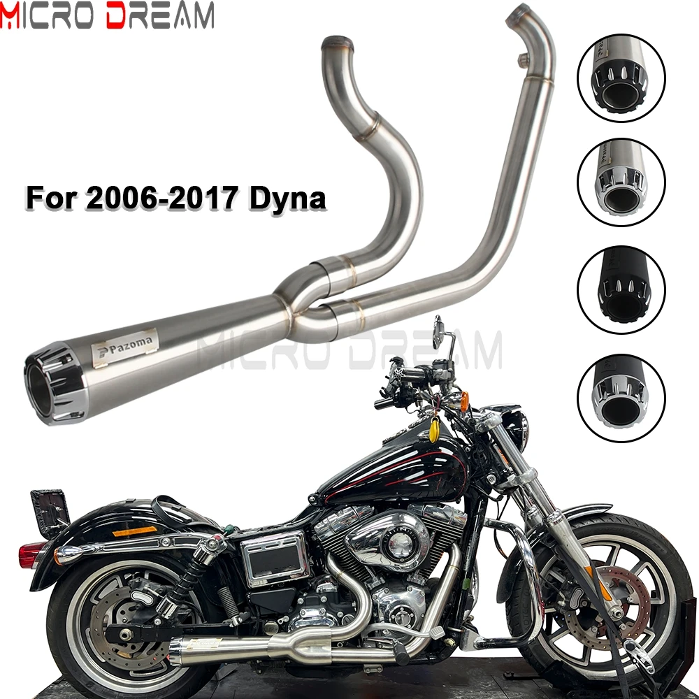 2-into-1 Lightweight Exhause Pipe Motorcycle Muffler Exhaust System For Dyna Low Rider FXDLI FXDL FXDLS Wide Glide FXDWGI FXDWG
