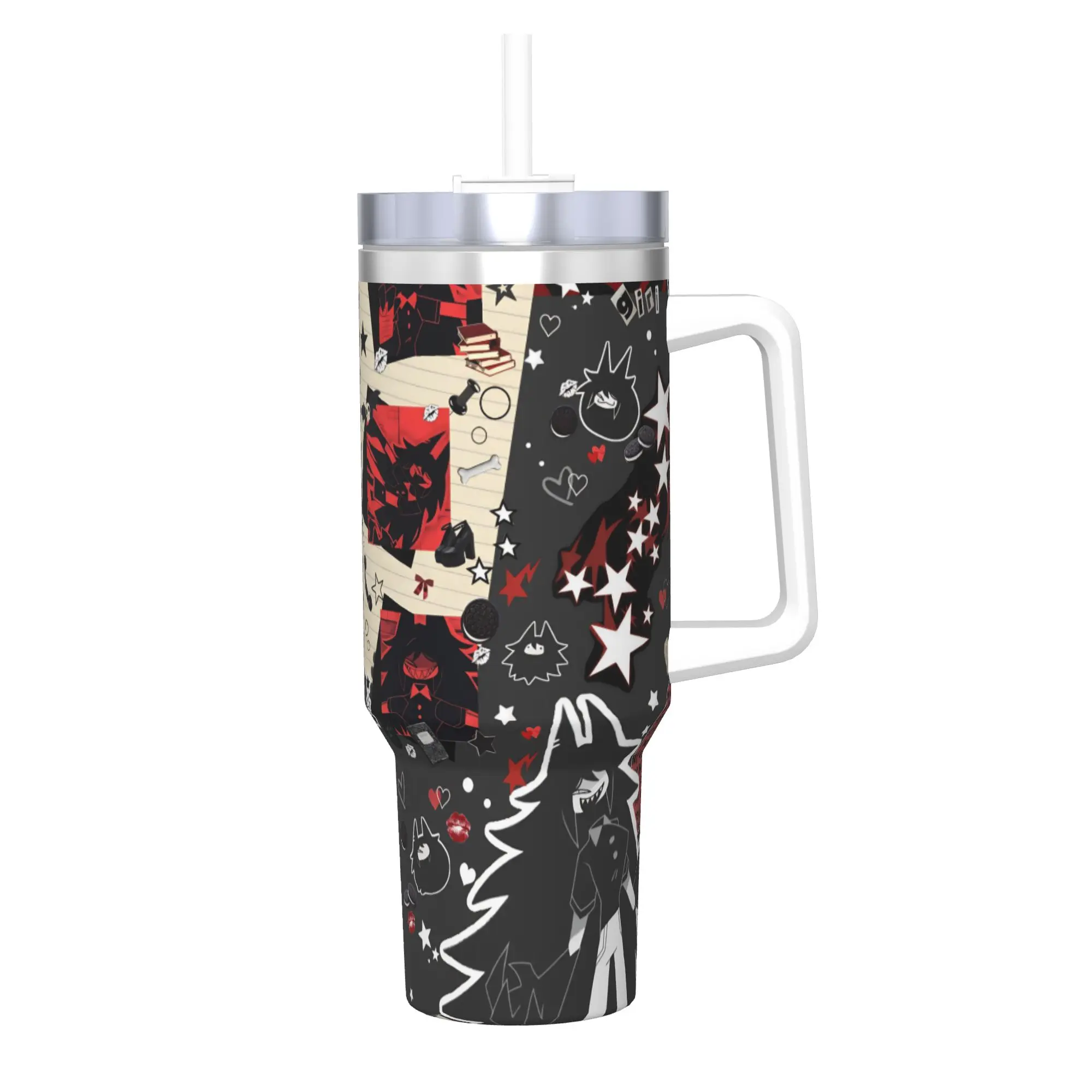 FPE Fundamental Paper Education Tumbler 40oz Stainless Steel Double Wall Vacuum Insulated  Mug With Straw