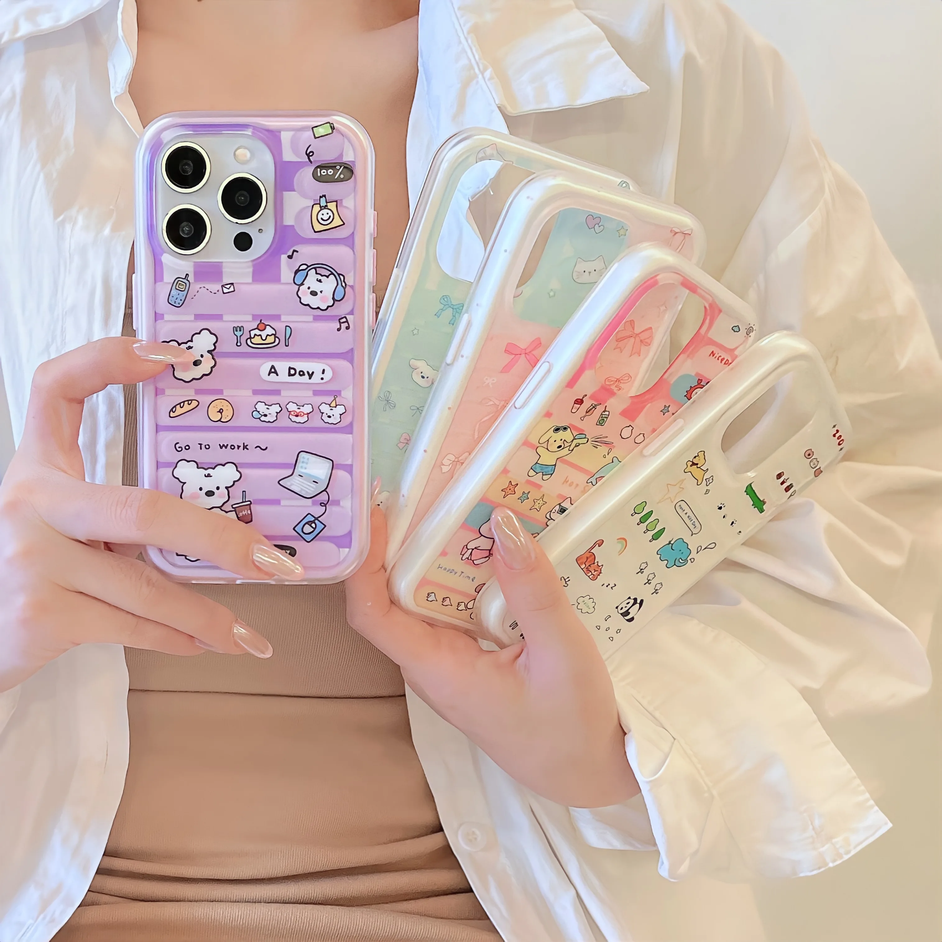 

Мультяшный чехол с рисунком багажа, маленькое животное, подходит для iPhone 16 pro, чехол для телефона iPhone 17 16 15 14 Pro Max, милый чехол 2-в-1 с защитой от падения