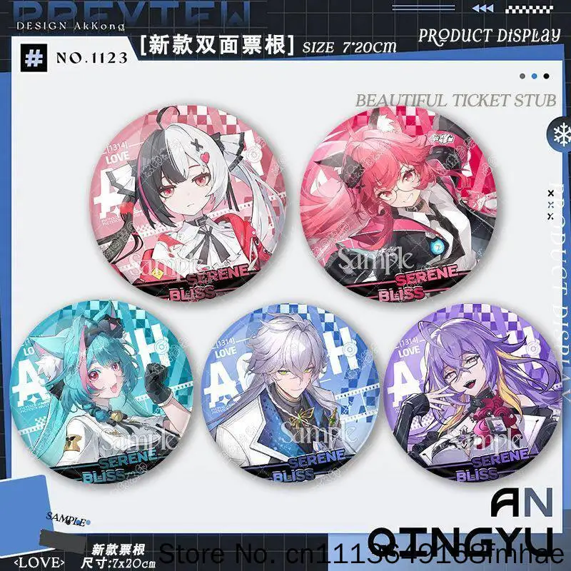 

Neverness To Everness Anime Badge 58mm Rainbow Laser Pin Serene Bliss Ticket Stub Style Collectible Brooch Gift For Fans