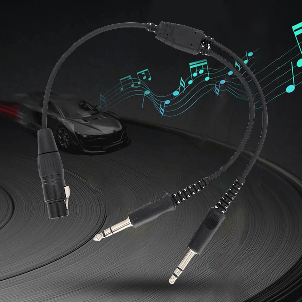 Airbus XLR To GA Dual Plug 5-контактный разъем для наушников самолета Черный 5-контактный XLR To GA Twin Plugs Кабель Аксессуары для наушников
