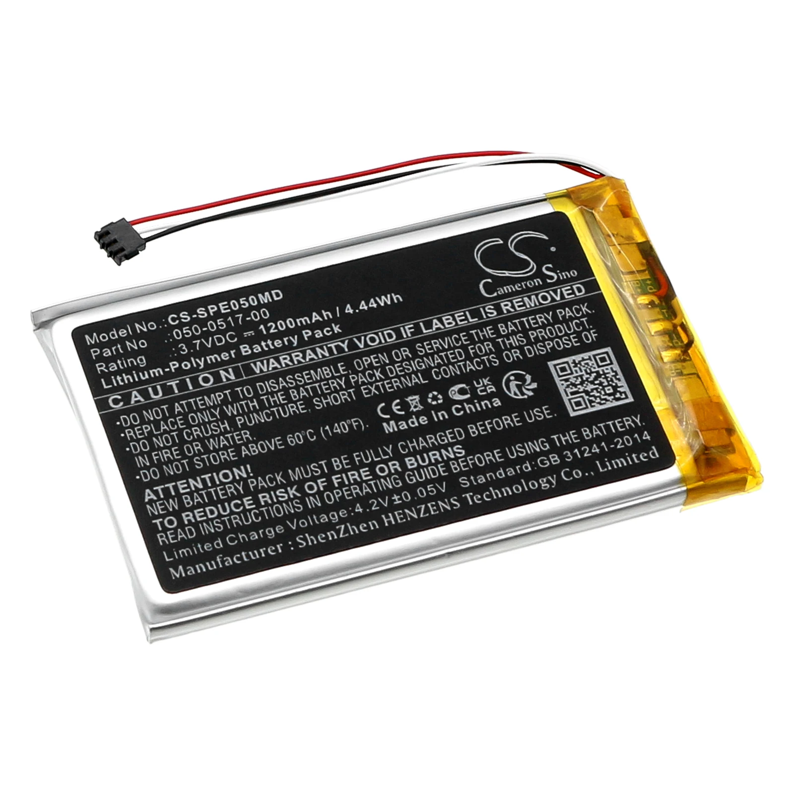 Batería de repuesto CS para Spacelabs EVO 4, EVO PN:050-0517-00,146-0140-00 1200mAh / 4.44Wh