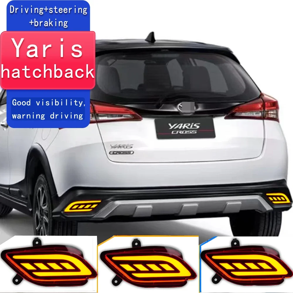 Car LED Rear Bumper Light For Toyota Yaris hatchback 2017 2018 2019 2021 22-2023 Reflector Tail Light Fog Lamp Stop Brake Light