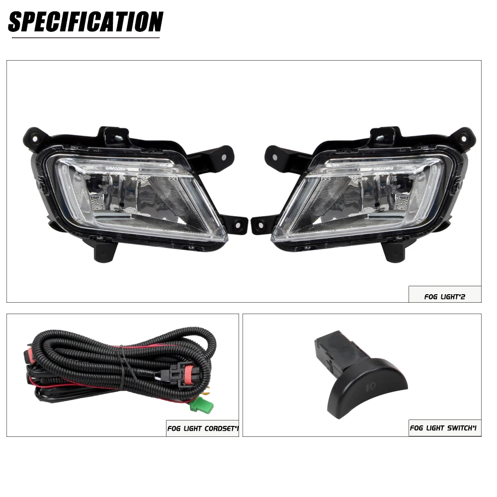 Front Bumper Fog Lamp Upgrade for KIA RIO 2009 2010 2011 Version Additional Foglight Set Switch + Wiring