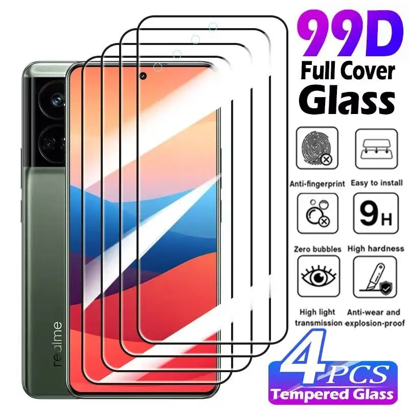 

1-4PCS Tempered Glass Screen Protector For Realme GT/Neo 5/SE/X2/X3/X7/X50 240W 6 Compatible With Multiple Models