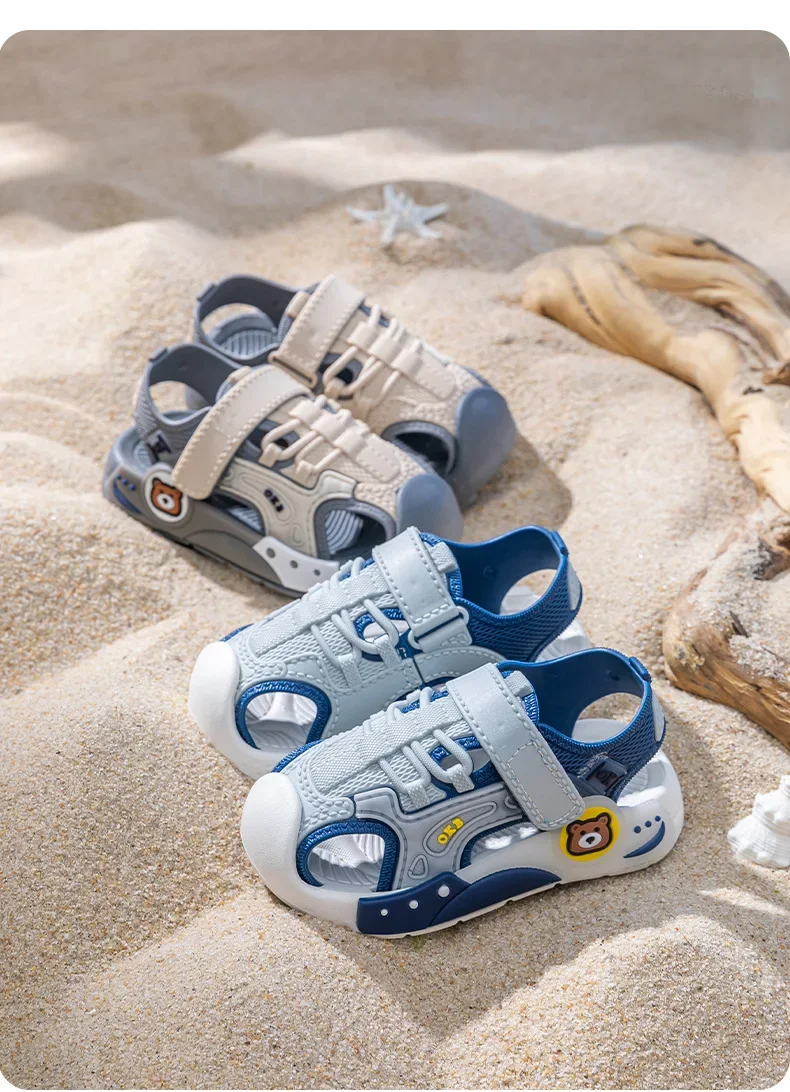 2026 Neue Sommer Jungen Zehensandalen Weiche Sohle Rutschfeste Kinder Baby Weichsohlen-Klettverschluss Strandschuhe Kleinkindsandalen – Detail 15