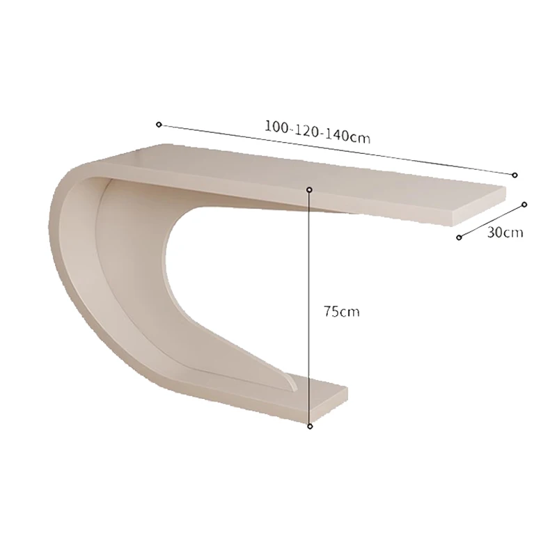 طاولة وحدة تحكم فرنسية فريدة من نوعها بتصميم منحني طاولة وحدة تحكم جمالية ممتازة على الحائط أثاث مكتب أنيق لغرفة المعيشة