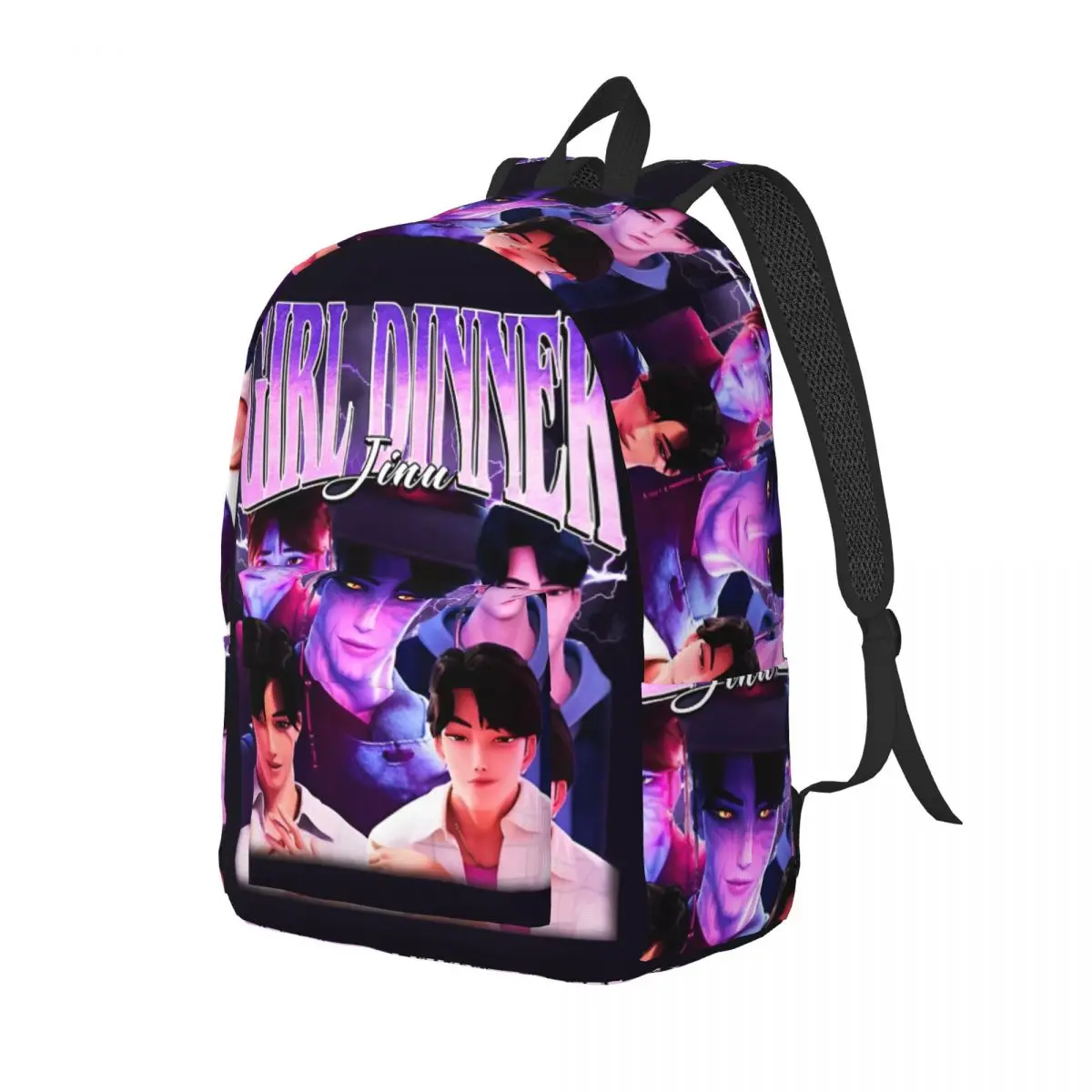حقيبة ظهر كاجوال للفتيات من Jinu Kpop Demon Hunters حقيبة ظهر رياضية للطلاب والمشي لمسافات طويلة والسفر للرجال والنساء حقائب قماش للكلية