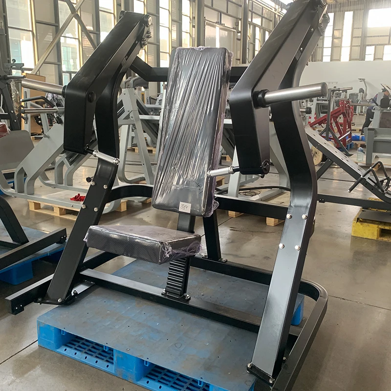 معدات الصالة الرياضية التجارية أولمب الصلب مقعد المنحدر الصدر الصحافة لوحة محملة آلة تمرين القوة لكمال الأجسام المعدنية