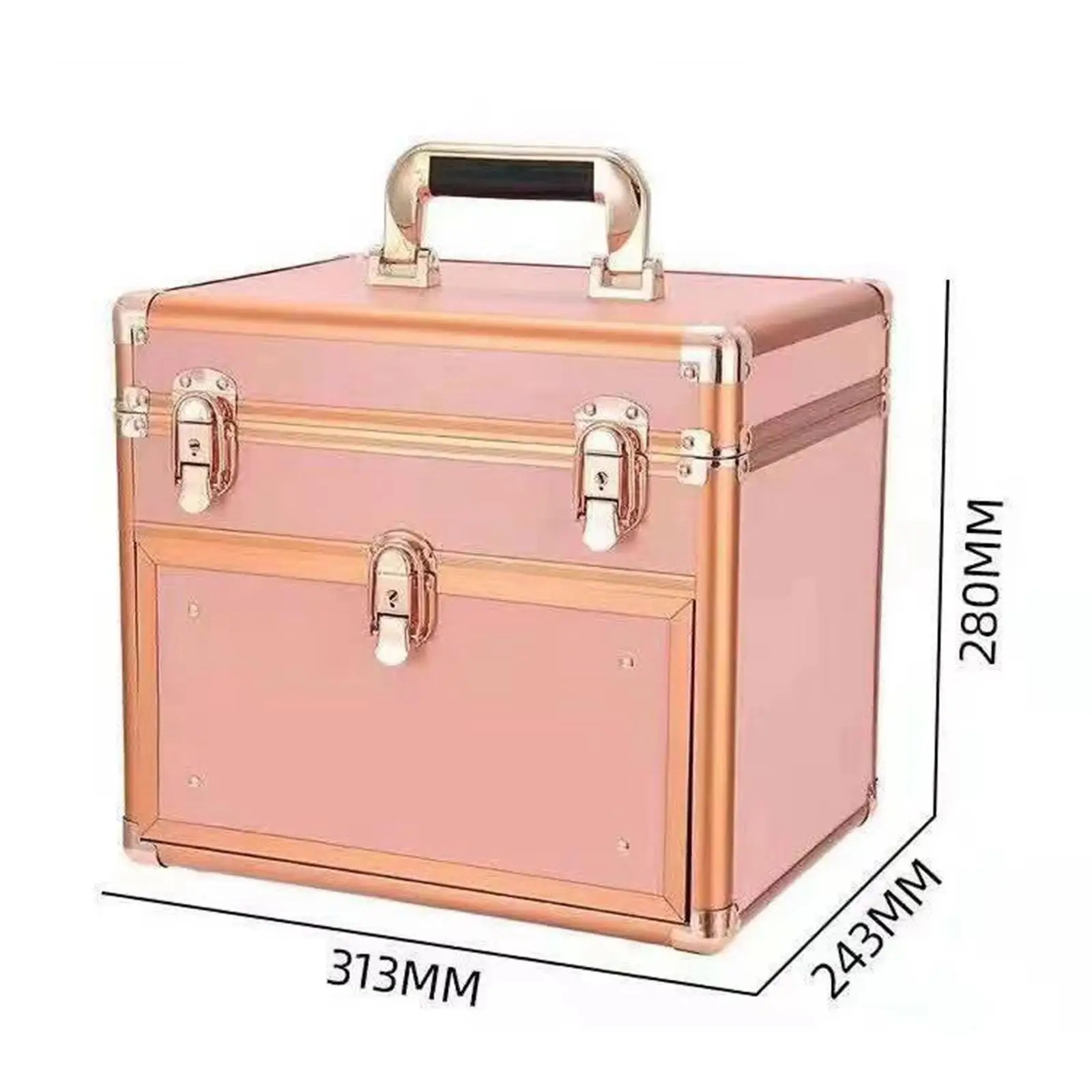 Portable Travel Makeup Case with Trays and Drawer Suitcase for Makeup Tools