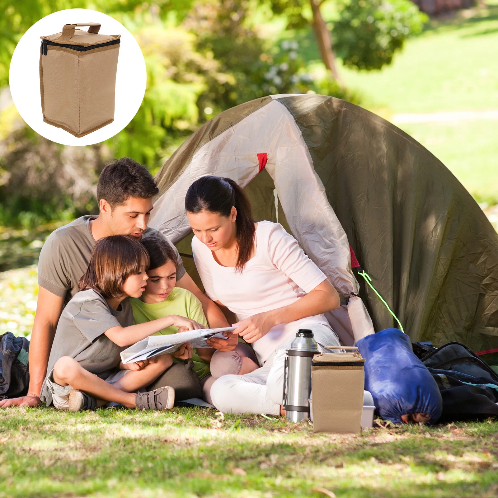 

Gas Canister Storage Bag Portable Canvas Camping Lantern Carrying Bag Beer Cup Storage Outdoor Supplies Gas Tank Case