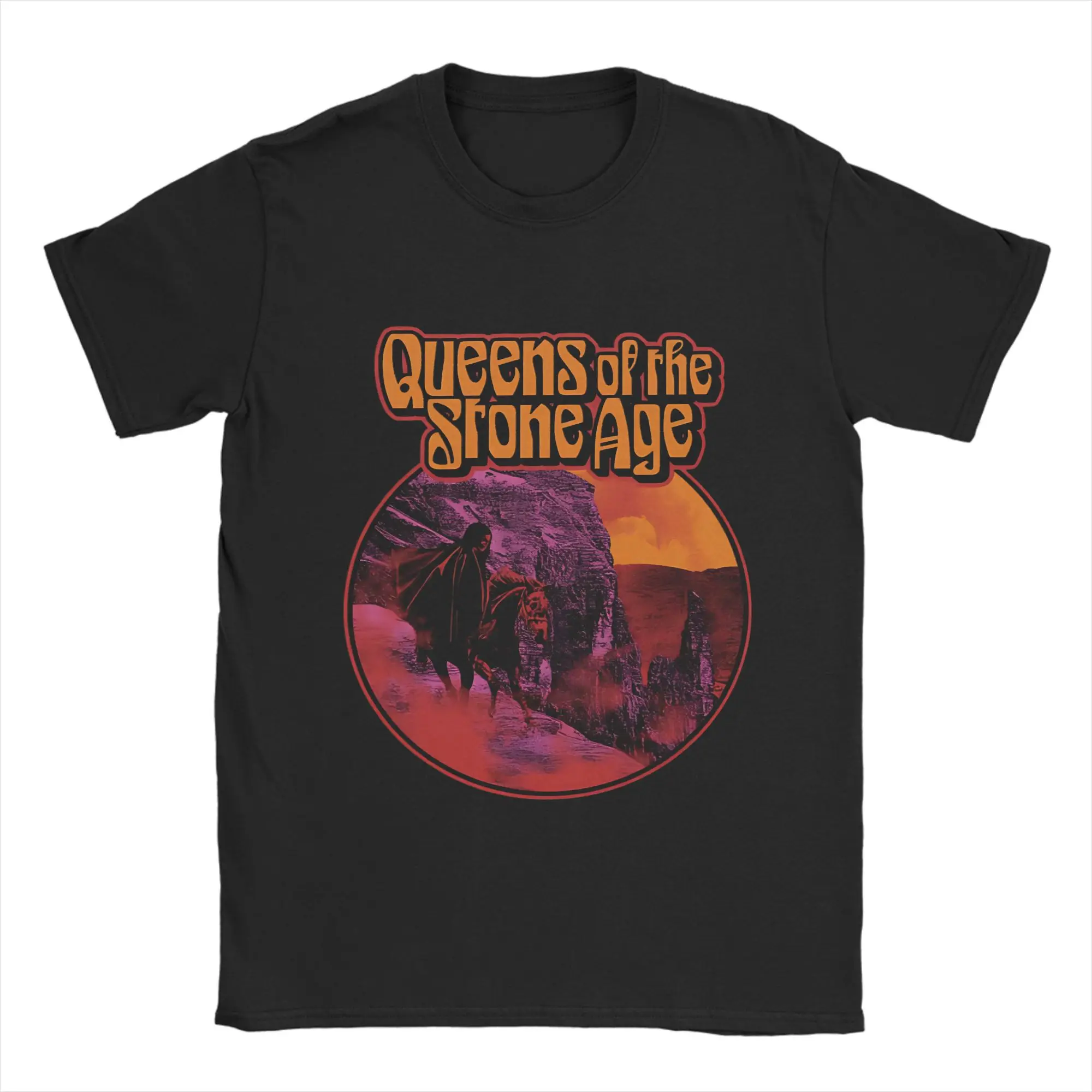 Humor Queens of the Stone Age   T-Shirt for Men Crewneck Cotton T Shirts  Short Sleeve Tee Shirt Printed Clothes
