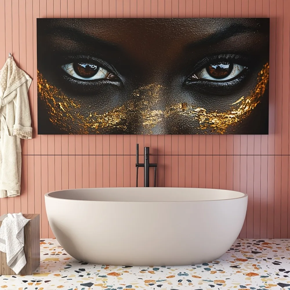 

Modern African women's abstract art print on canvas for interior decoration, 1.5 inch thick pine solid wood