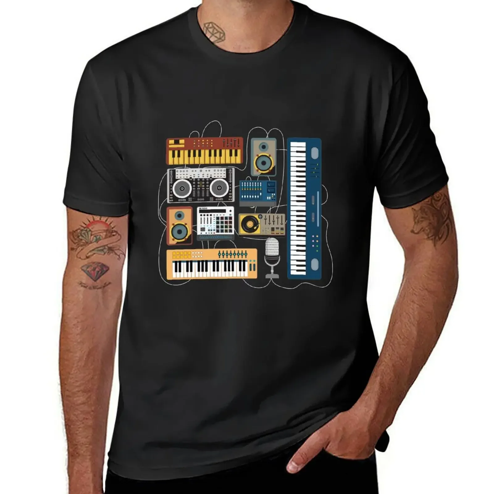 

Modular Synthesizer Dj Mixer Synth - Vintage Musician T-Shirt designer shirts summer tops cute clothes shirts graphic tee men