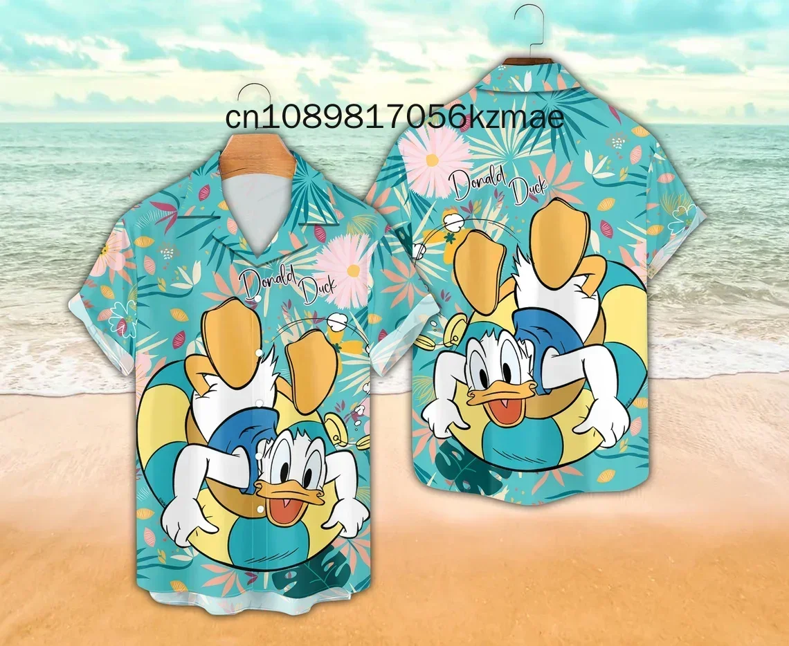 Disney Aloha Summer Party Mickey And Friends Button Down Shirt  3D Printed Hawaiian Shirt Cartoon Casual Vacation Beach Shirt