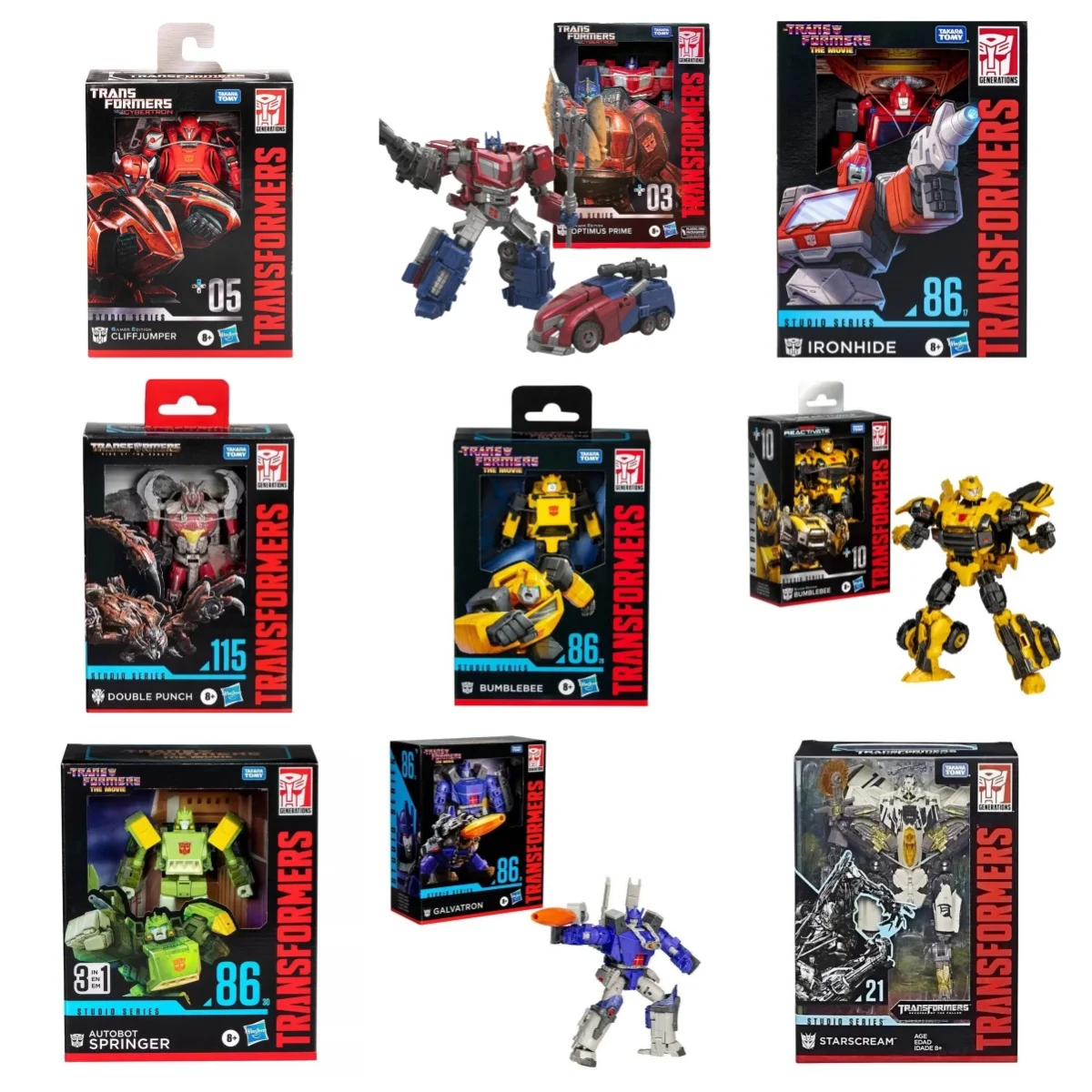 Takara Tomy Hasbro Transformers Studio Series Starscream Scorponok Wheeljack Sunstreaker Megatron Shockwave Anime-Figurenspielzeug