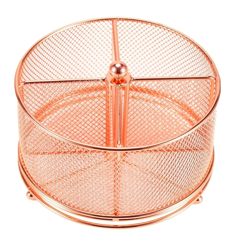 

Подставка для ручек на стол, 360° ° Вращающийся сетчатый органайзер для стола с большой вместимостью, 4 отделения, многофункциональные аксессуары для рабочего стола