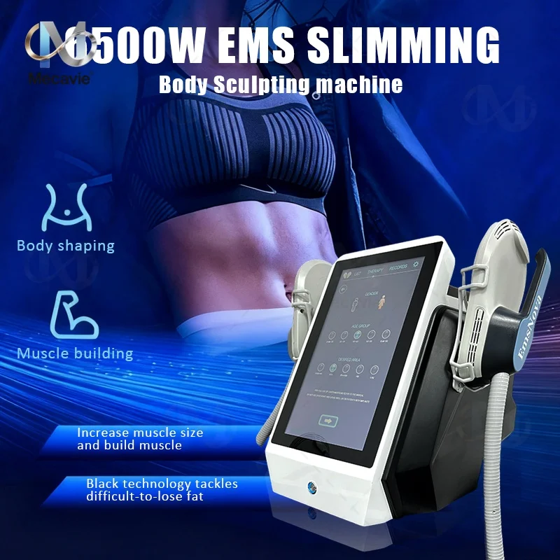 

‌ 2025 MECAVIE 6500 Вт Hi-EMS формирователь тела 15T 200 Гц RF стимулятор мышц сжигание жира портативное устройство для похудения ‌