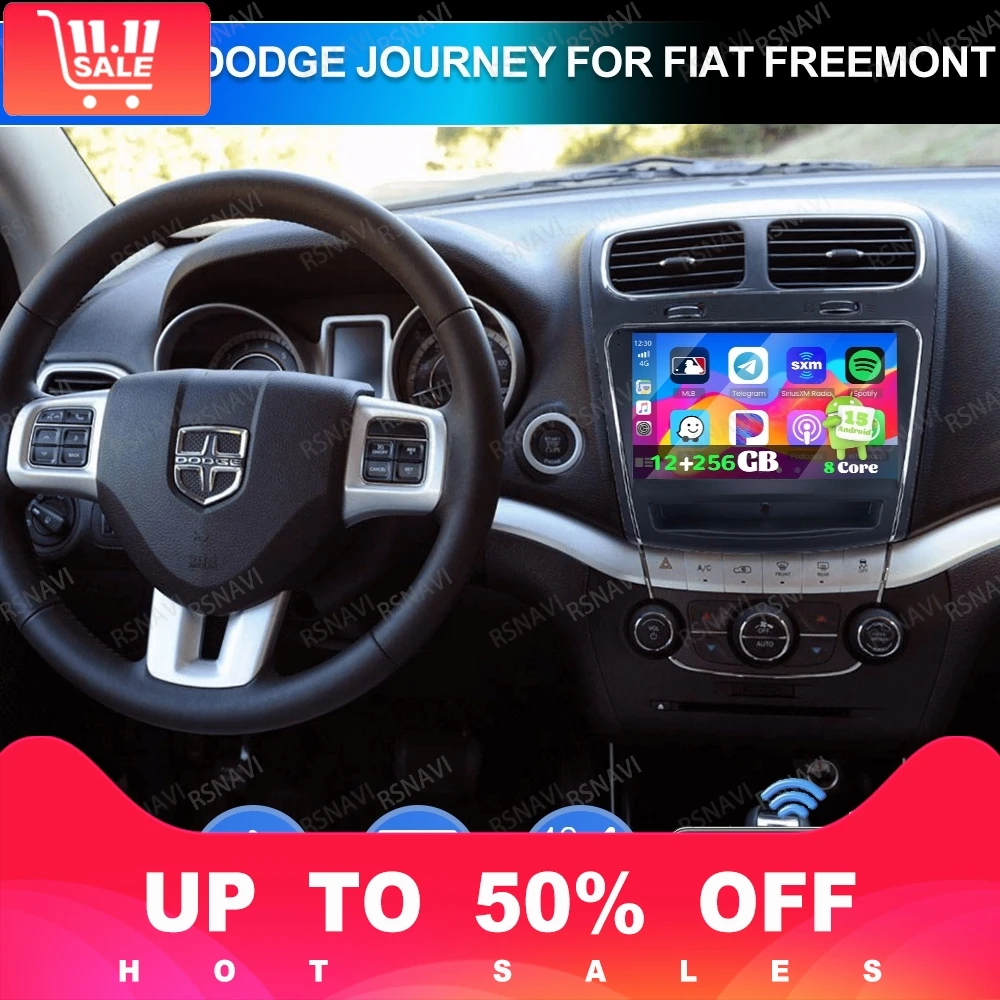 

Android 15 For Dodge Journey For Fiat Freemont QLED AUTO Qualcomm Multimedia Head Unit Viedo Player Stereo Car Radio Autoradio