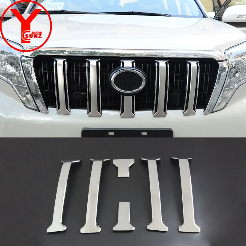 

Chrome Grille Cover Front Center Grille Cover For Toyota Land Cruiser Prado 150 2014 2015 2016 2017 Accessories Car Part YCSUNZ