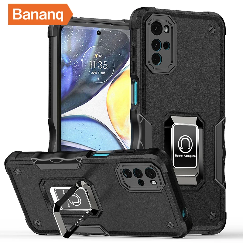 

Bananq Shockproof Case For Motorola G71 G51 G50 G41 G22 G32 G42 G52 G10 G20 G30 G60 G60S G200 G9 Play G 5G 2022 2023 Stand Cover