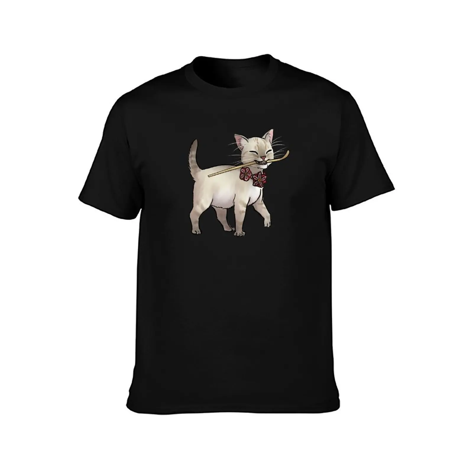 Japanese Tea Ceremony Kitten - Matcha spoon thief T-Shirt Summer Casual Cotton Tee Oversized Streetwear Tops Unisex Men Women