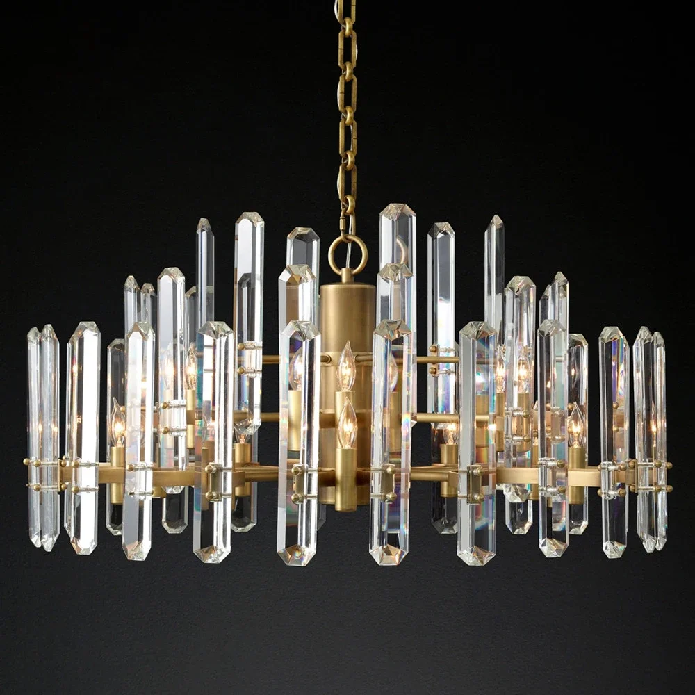 Imagem -03 - Crystal Round Chandelier para Prisma Moderno Led Corte Transparente Luxo Moderno Teto