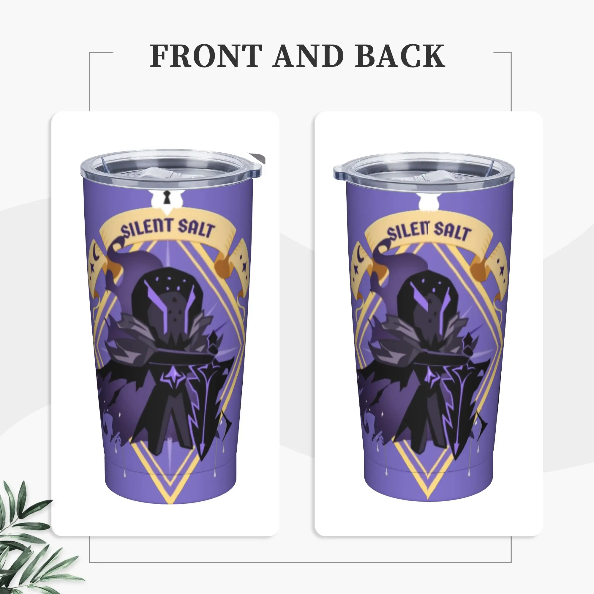 Silent Salt Cookies Tumbler Vacuum Insulated Cookie Run Kingdom Coffee Cups Vacuum Flask School Mug Water Bottle, 20oz