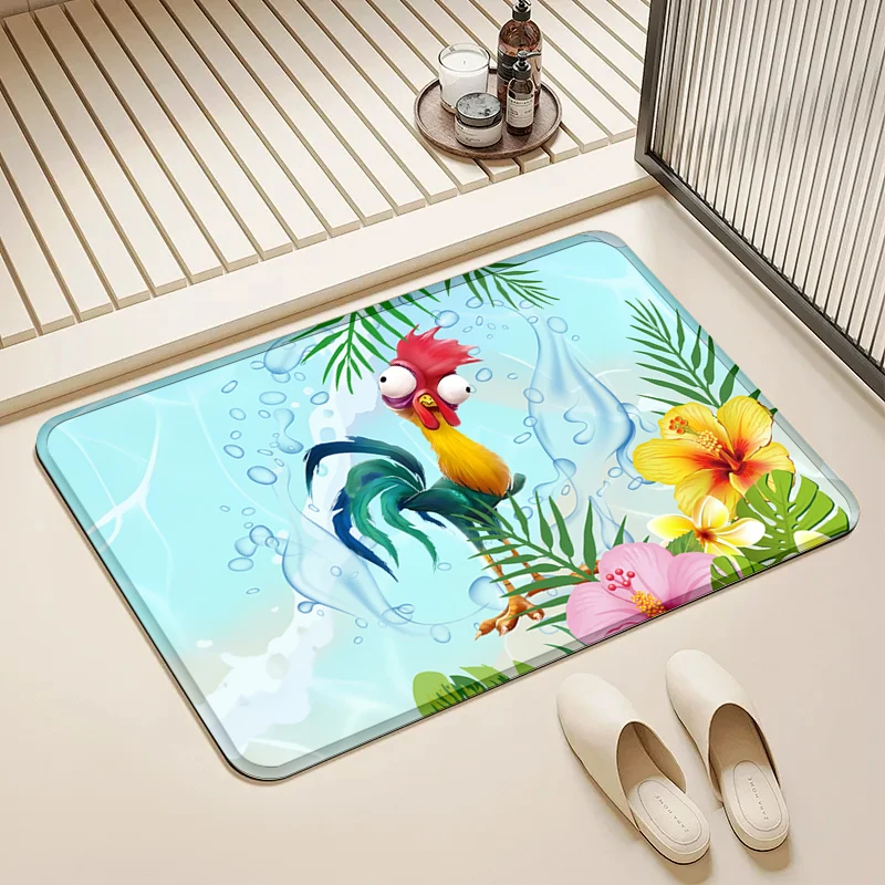 

Disney Moana Tropical Rooster Doormat Anti-Slip Floor Mat Home Entrance Decor with Flower & Water