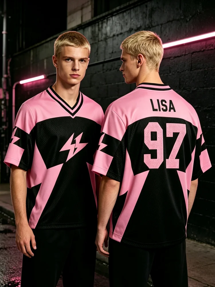 เสื้อยืดแขนสั้นสีชมพู-ดำ สไตล์ - Men'S Fashion Pink Shirt บทวิจารณ์และราคา