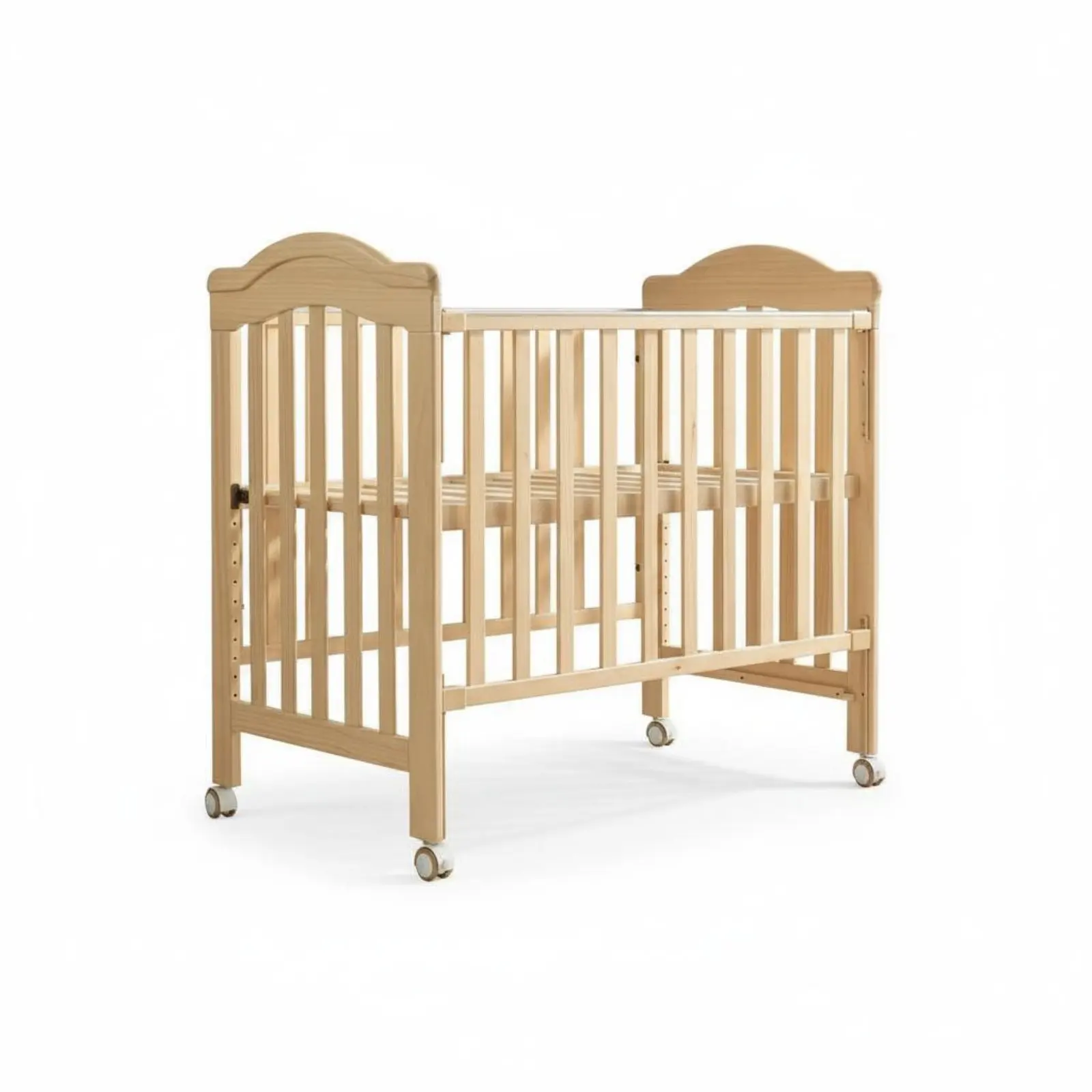 

Wooden Baby Bed Solid Wood Rocking Cradle Movable Crib Sturdy Construction Easy to Assemble for Babies, Nursery