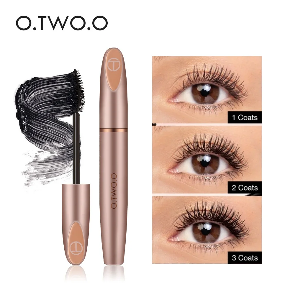 O.TWO.O 3D Silk Fiber Mascara Lengthening Waterproof Long Lasting Curling Thick Mascara Long Eyelashes Extension Make Up