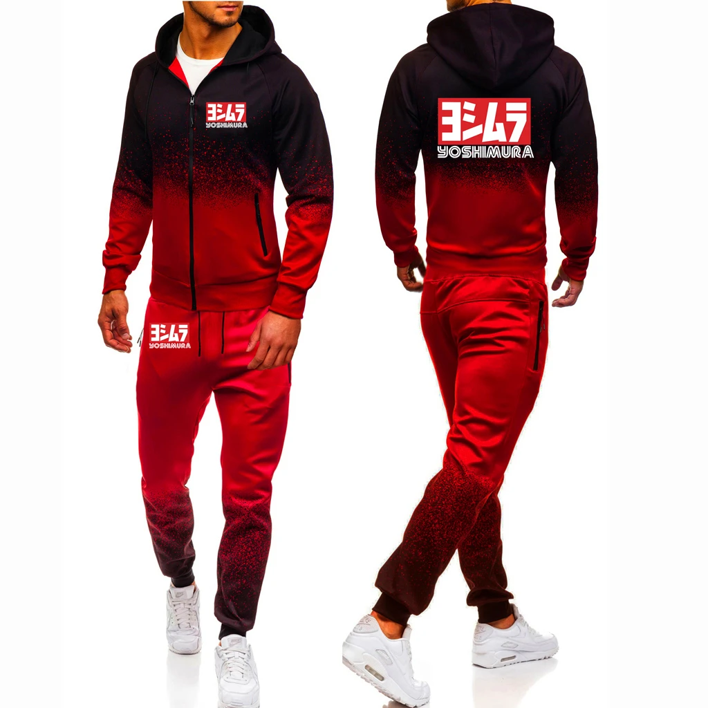 

2022 Selling New Men Yoshimura Autumn Hoodie Casual Style Pure Cotton Hoodie Comfortable Men Popular Printed Gradient Color Suit