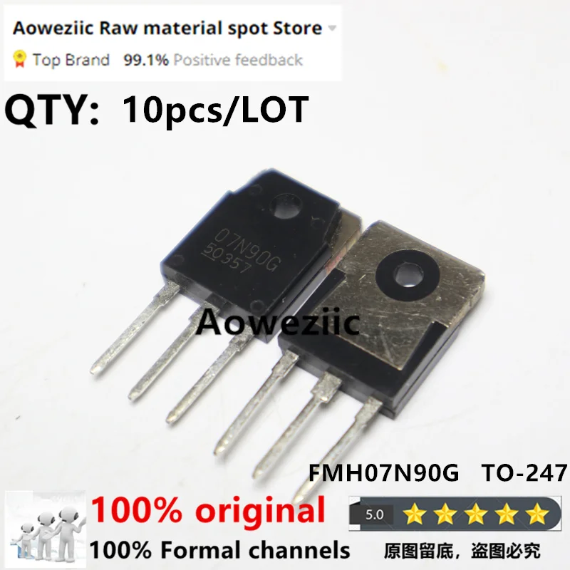 Aoweziic 100% original importado novo fmh07n90e 07n90e fmh07n90g 07n90g para-247 mos tubo de efeito de campo 7a 900v