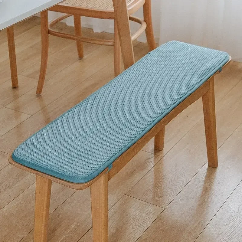 Solid Color Corduroy Sponge Long Bench Cushion Soft Bench Cushion Thickened Wood Sofa Seat Mat Cushion for Winter