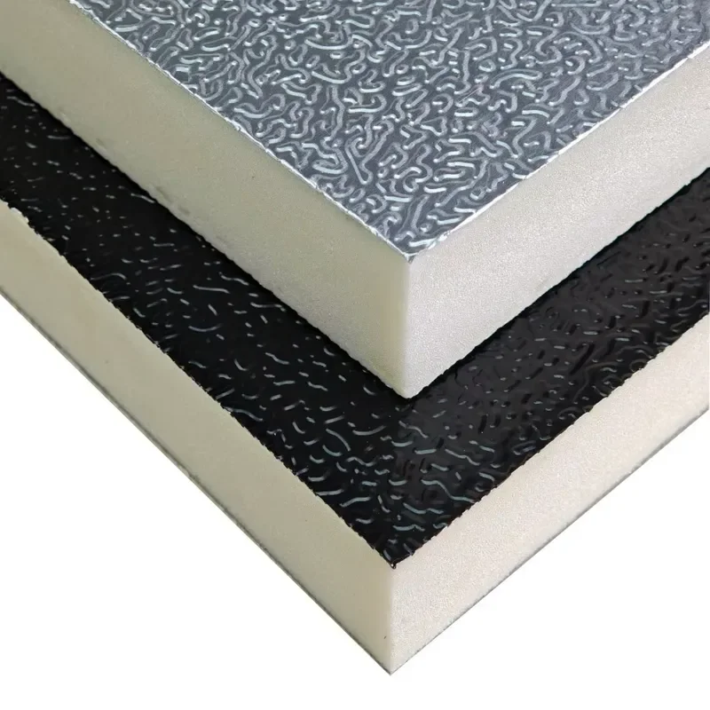 PIR Ductwork China Rigid Foam Panels Manufacturers Pre-insulated Duct Panel Black Silver Alu. Foil Air Duct Insulation Board