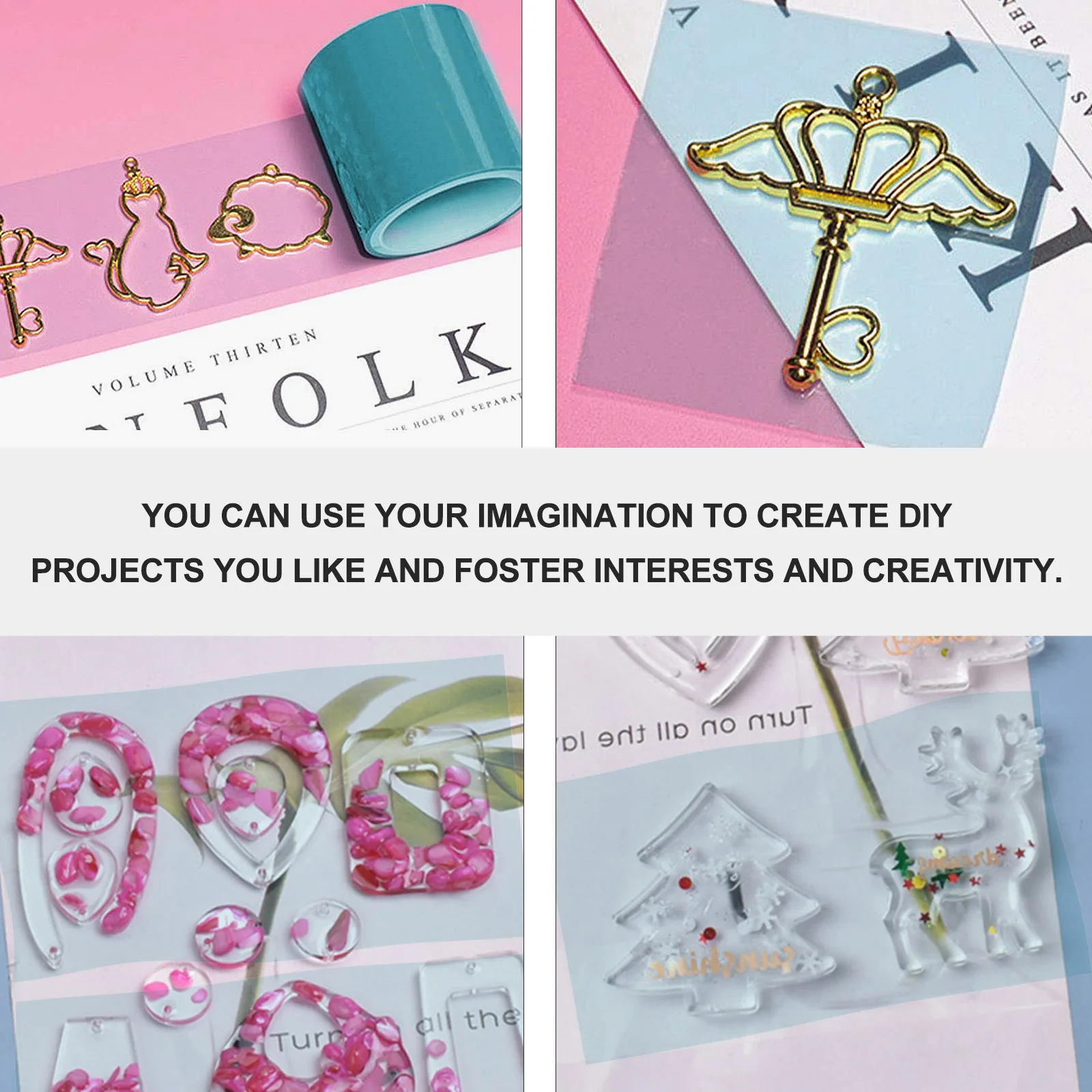 2pcs 2 Rolls Seamless Tapes For Uv Resin Pendant Making Expoy Adhesive Diy Craft Tool Sticky Paper Transparent Decorative Tape