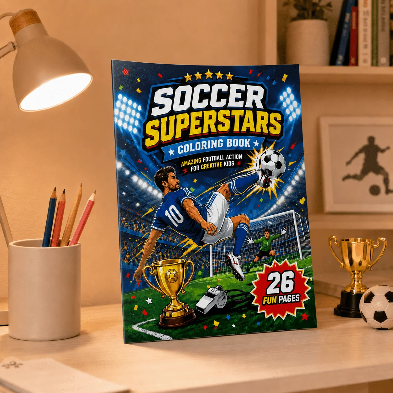 Adult World Cup Soccer Coloring Book, Football-Themed Relaxation and Creative Coloring Pages view 5