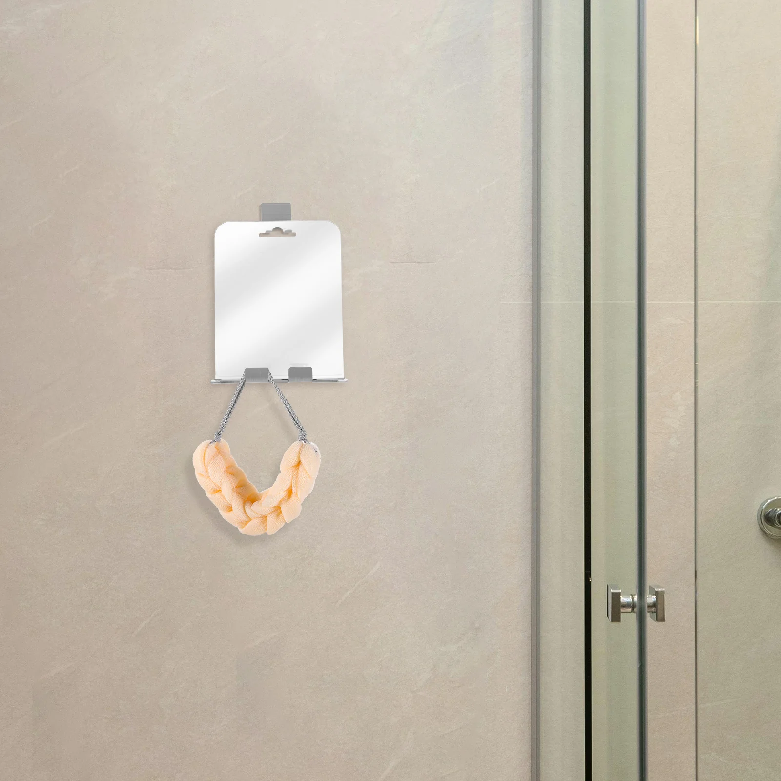 Espejo de ducha desempañante, estante para afeitado, maquillaje, gancho de acero inoxidable montado en la pared, espejo compacto para hombres y mujeres, accesorios de ducha