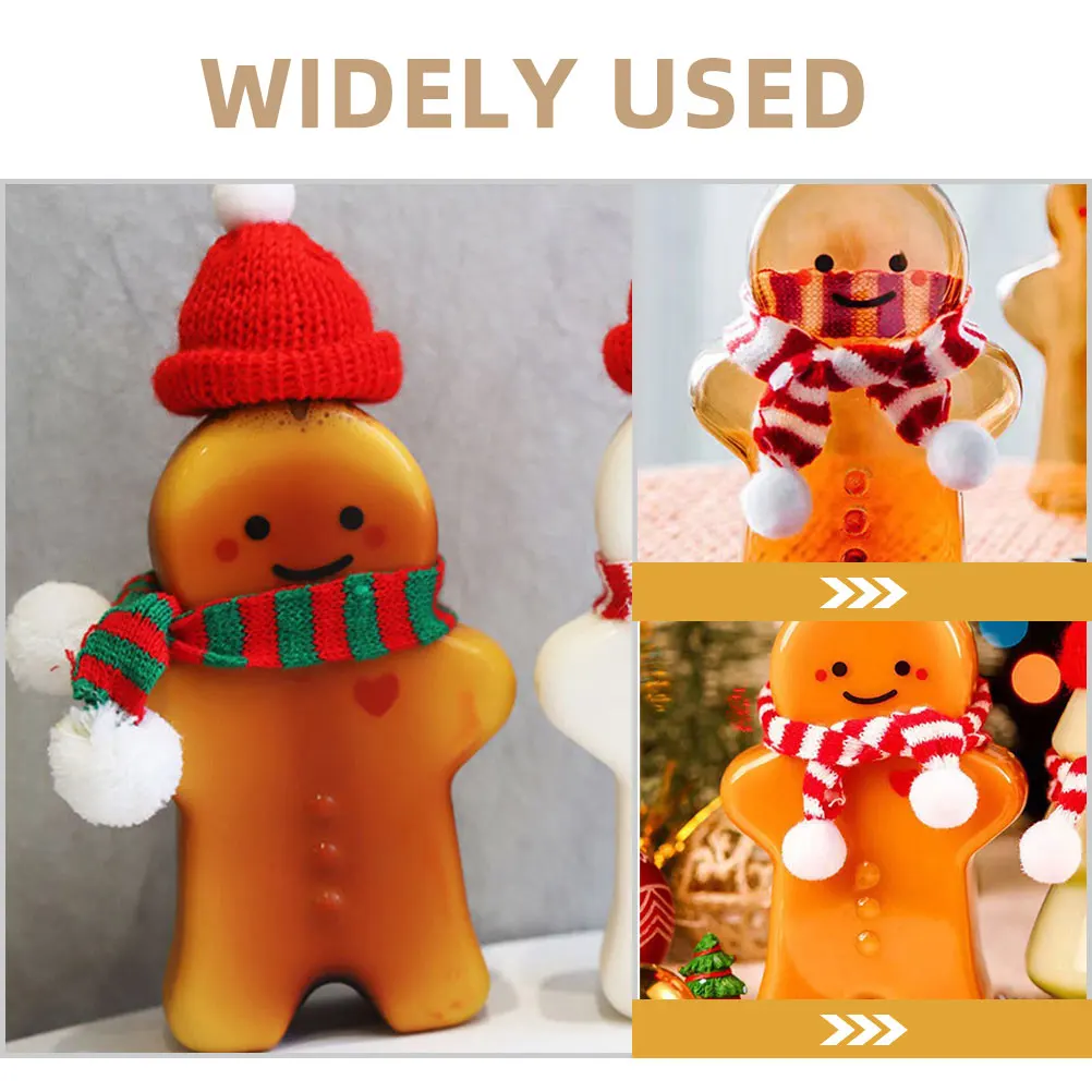 

Beverage Bottles Water Containers for Juice Milk Tea Portable Outdoor Christmas Gingerbread Man Flat Bottom Sealed