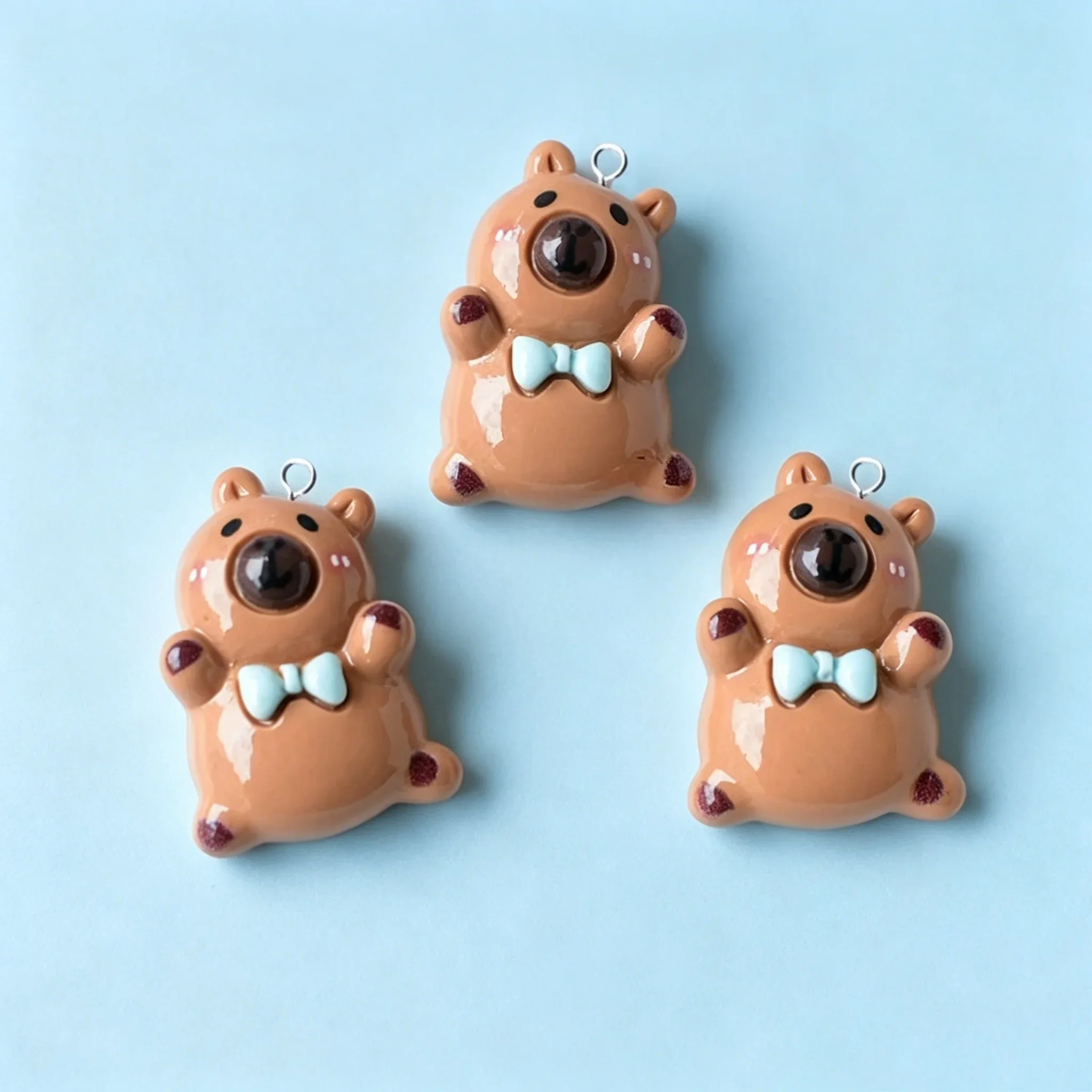 10Pcs Flatback Resin Charms Kawaii Fruit Capybara, Cute Animal Pendants for DIY Earrings Keychains Craft Accessories view 5