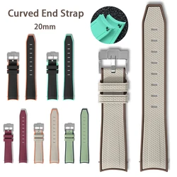 High Tensile Silicone Strap for Omega X Swatch Joint MoonSwatch Men Women Curved End Quick Release Watch Band Bracelet Belt 20mm