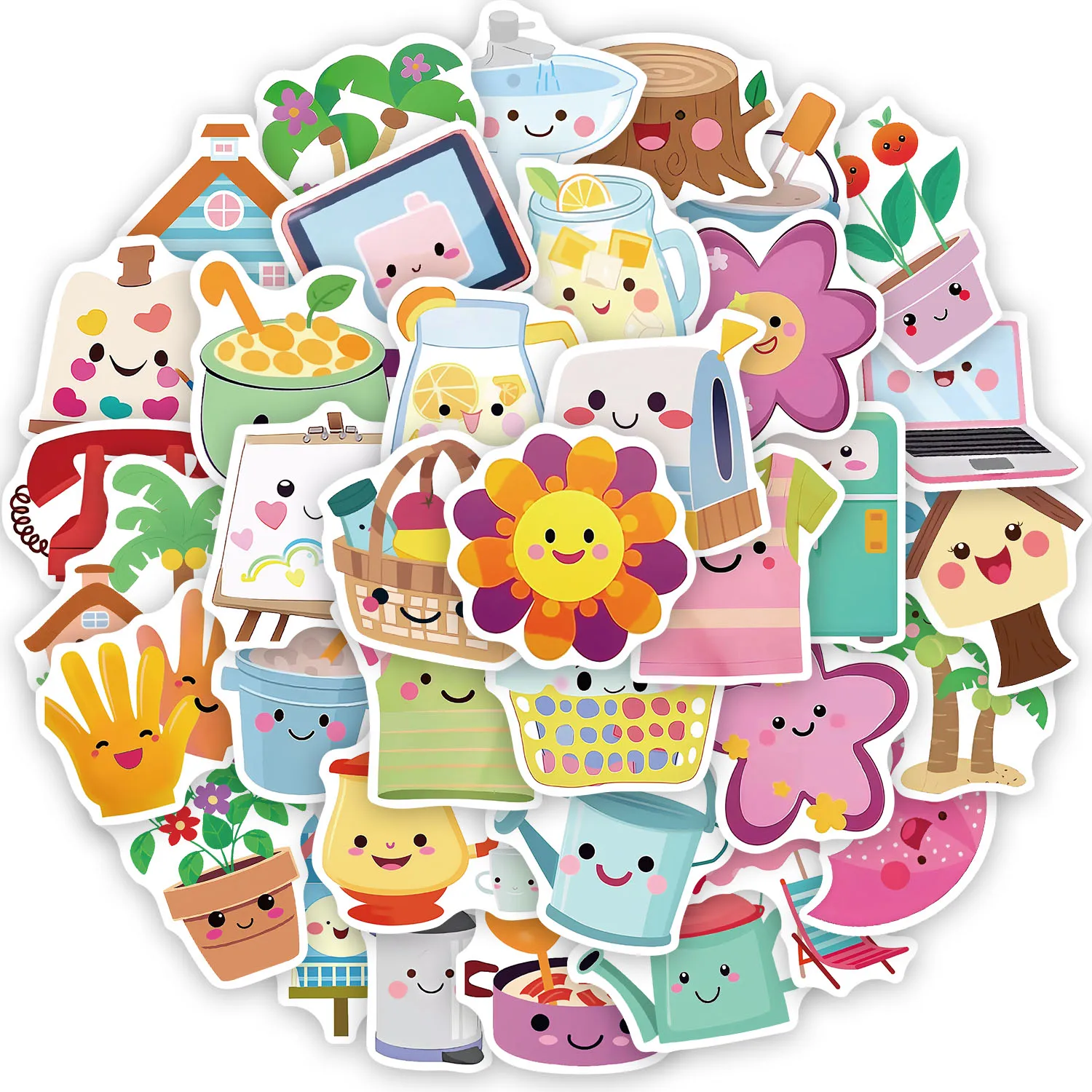 50枚入り ホームファンステッカー DIY スマホケース ノートパソコン 水筒 おもちゃ用ステッカー
