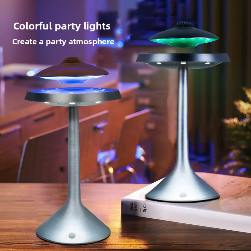VYOPBC Magnetic Levitation Bluetooth Speaker UFO Flying Saucer Creative LED Touch Home Stereo Cool Decor