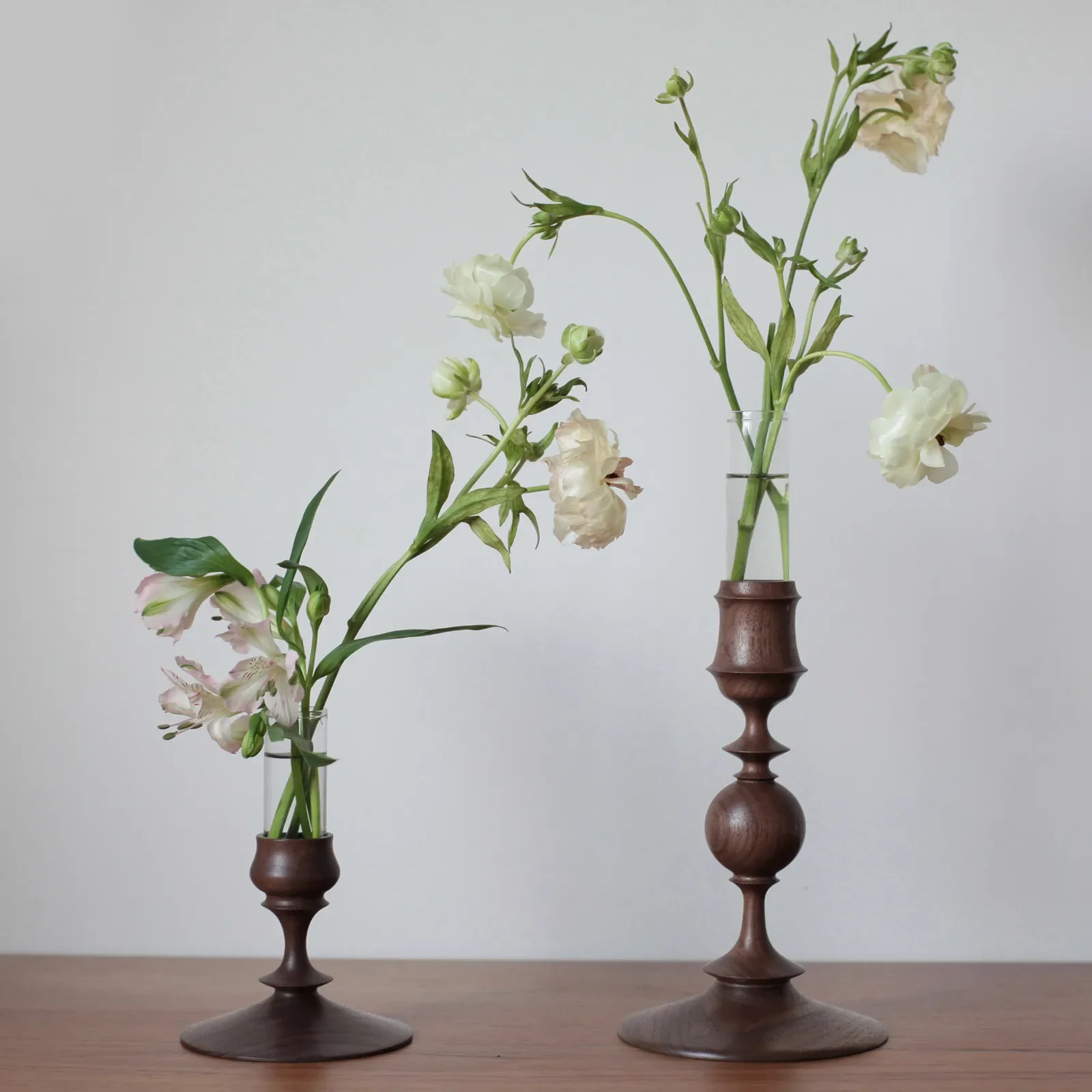 Black Walnut Flower Vase Solid Wood Living Room French Medieval Flower Arrangement Dried Flower Decorative Vase Ornament