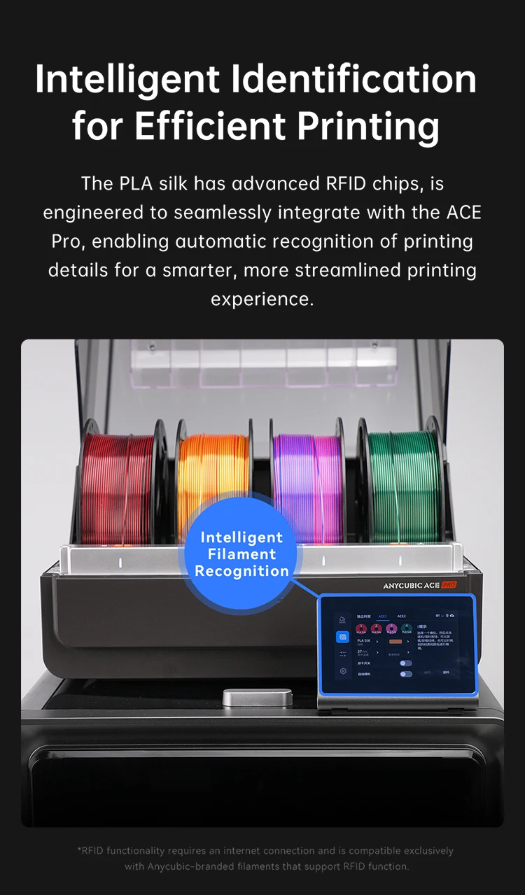 ANYCUBIC Dual-Color Silk Filament Silk Texture FDM 3D Printer PLA Filament Shine Bright Multicolor Silk 3D Printing Material